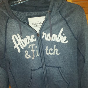 Women's Grey Abercrombie zip up hoodie size Large
